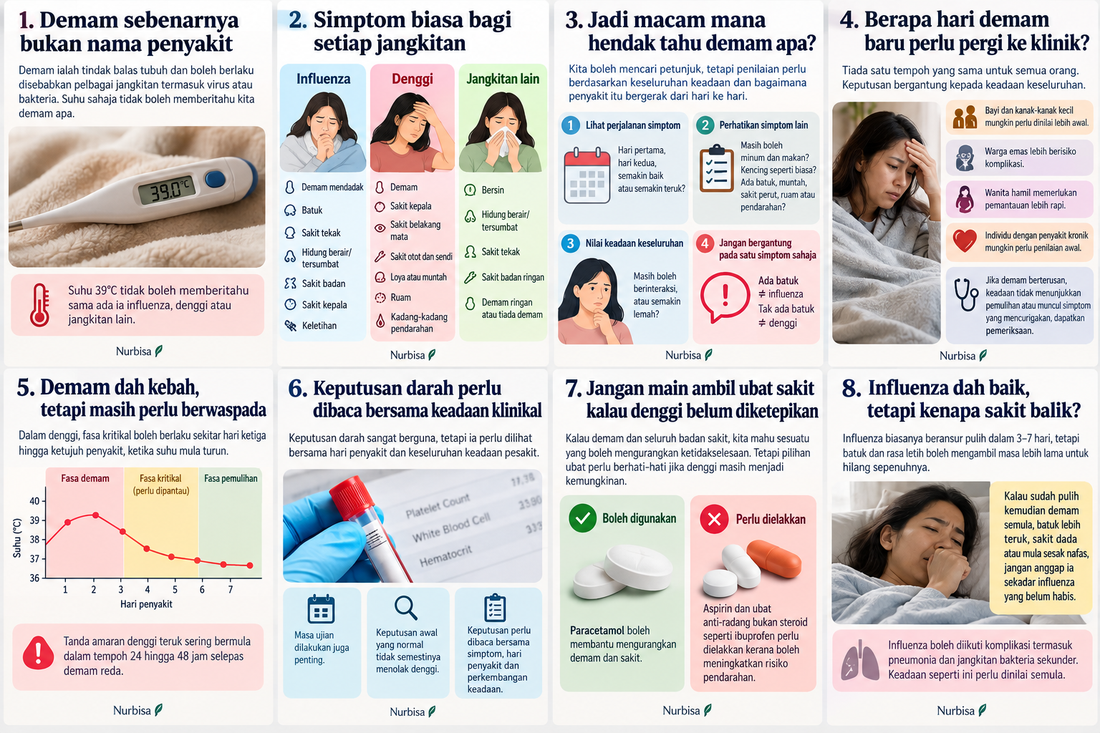 Demam dan Sakit Badan: Influenza, Denggi atau Jangkitan Lain? Apa yang Perlu Diperhatikan?