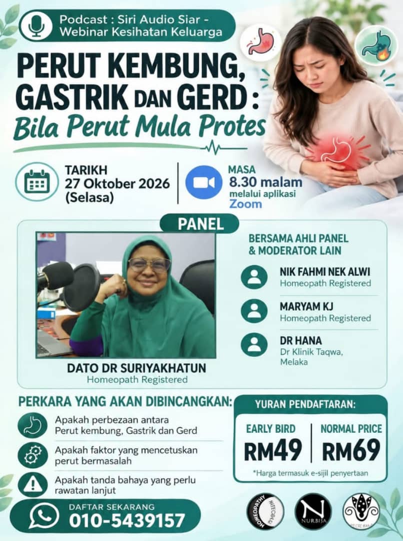 Podcast: Siri Audio Siar – Webinar Kesihatan Keluarga - Perut Kembung, Gastrik & Gerd - Bila Perut Mula Protes