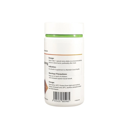 NHF Vitamin C plus Zinc dosage, precautions and storage label